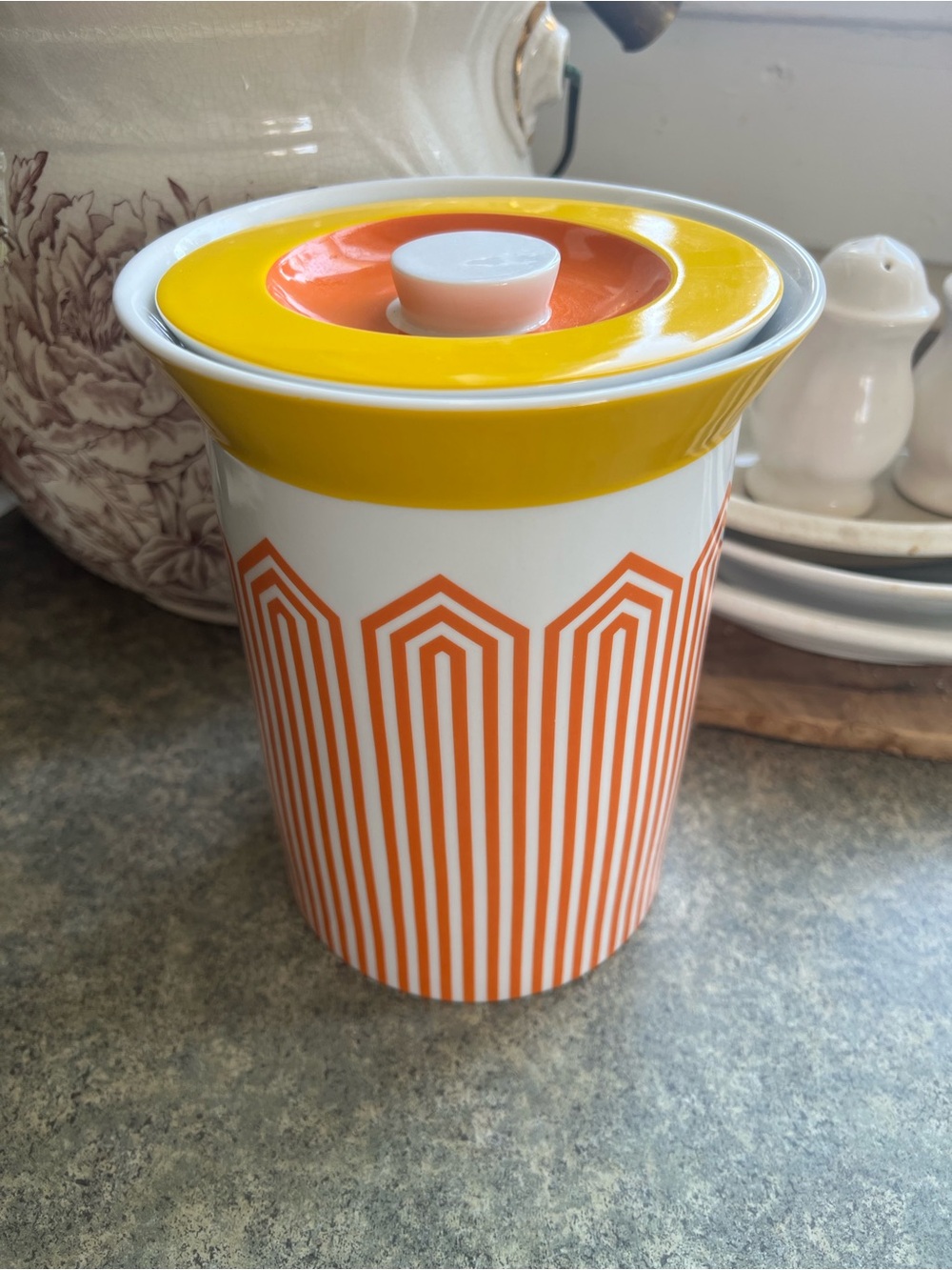 Jonathan Adler Happy Chic Retro Canister, 7.5” tall